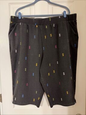 croft & barrow Dark Gray Shorts with Multicolor Pineapple Motif